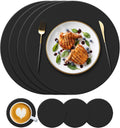 Tischset – aus Silikon, 4er-Set, 34cm, 10cm, schwarz