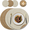Tischset: aus PU-Leder, 4er-Set, 38cm, beige